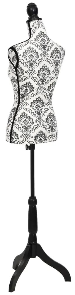 Busto manequim de senhora preto e branco