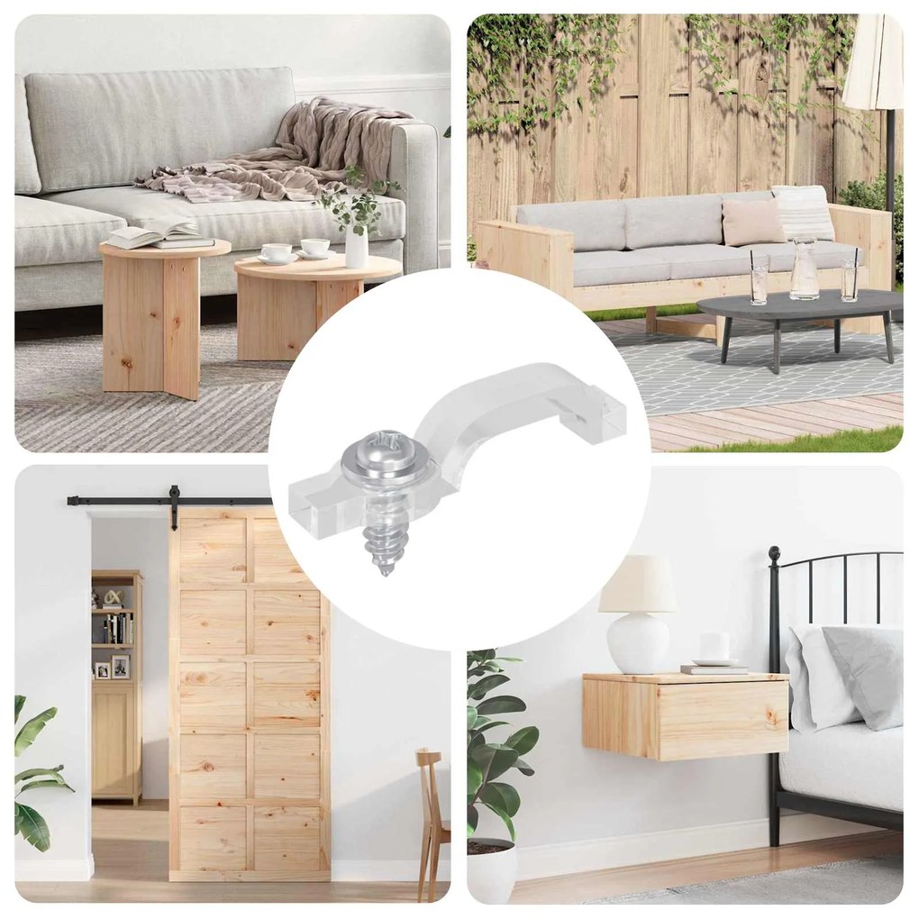 vidaXL Clipes de faixa LED 12 pcs Transparente 23,8 x 7,3 x 4,3 mm