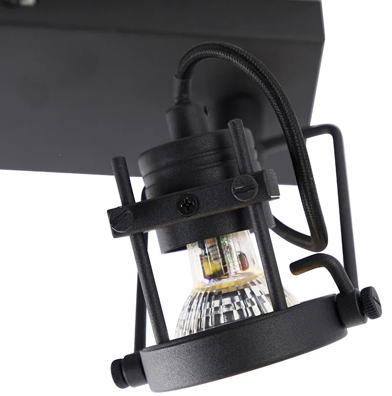 Foco industrial preto 2 luzes - Suplux Industrial