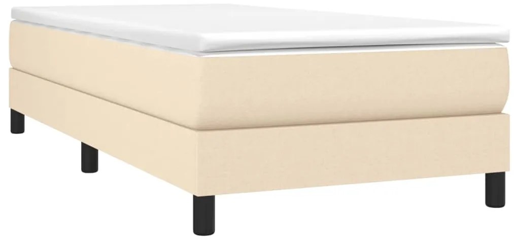 Estrutura de cama sem colchão 90x190 cm tecido creme