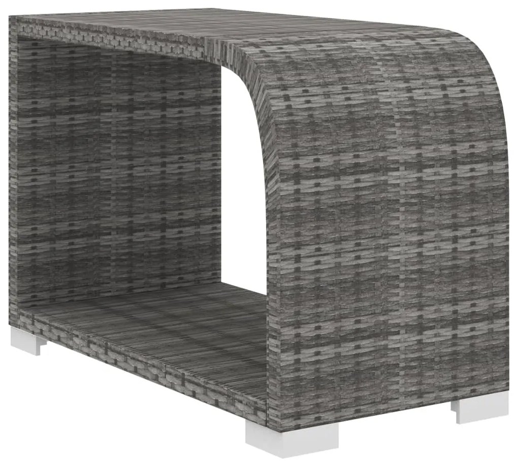 8 pcs conjunto lounge de jardim c/ almofadões vime PE cinzento
