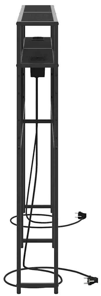 Cabeceira de armazenamento com cabeceira Carvalho Preto 160 cm