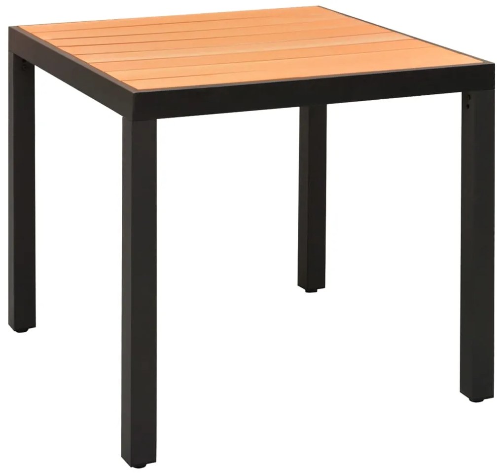 3 pcs conjunto de jantar para jardim preto e castanho