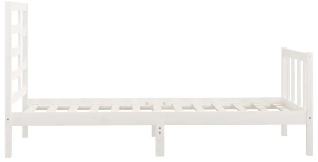 Cama sem colchão 100x200 cm madeira de pinho maciça branco