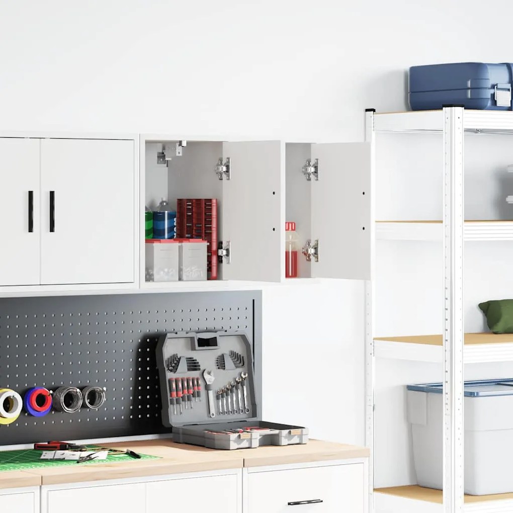 vidaXL Armários de parede para garagem 2 pcs derivados de madeira