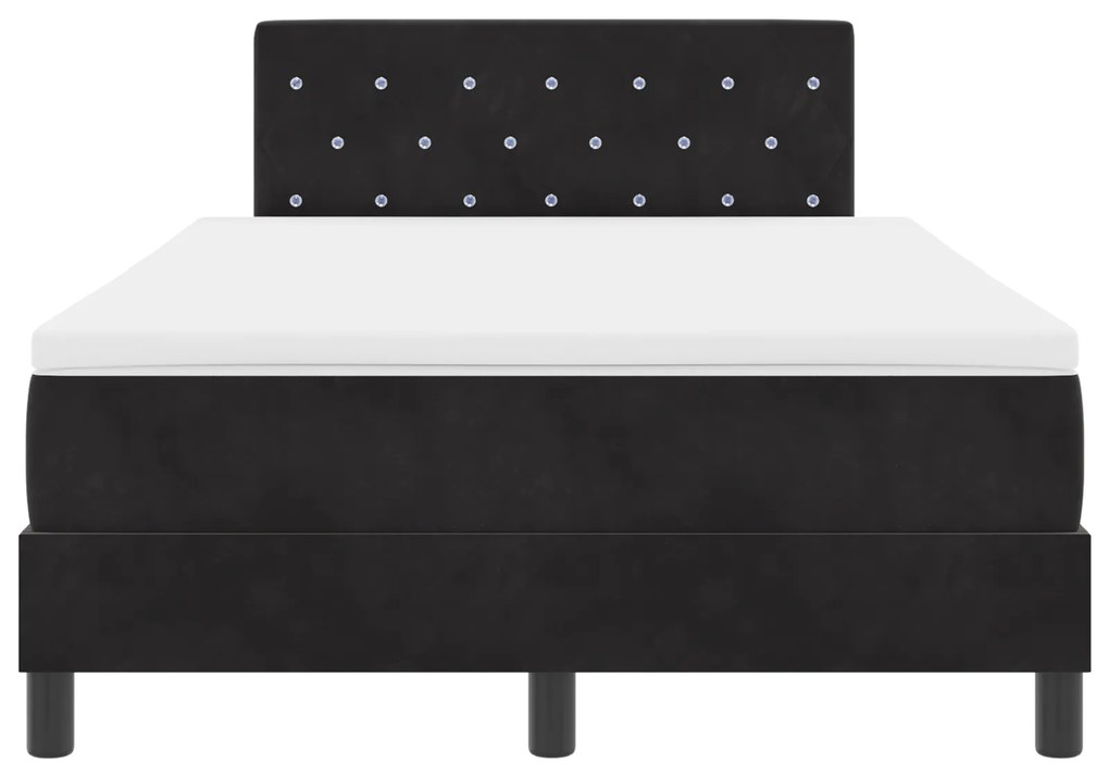 Cama Box Spring vidaXL com Colchão Preto 120x200 cm Veludo