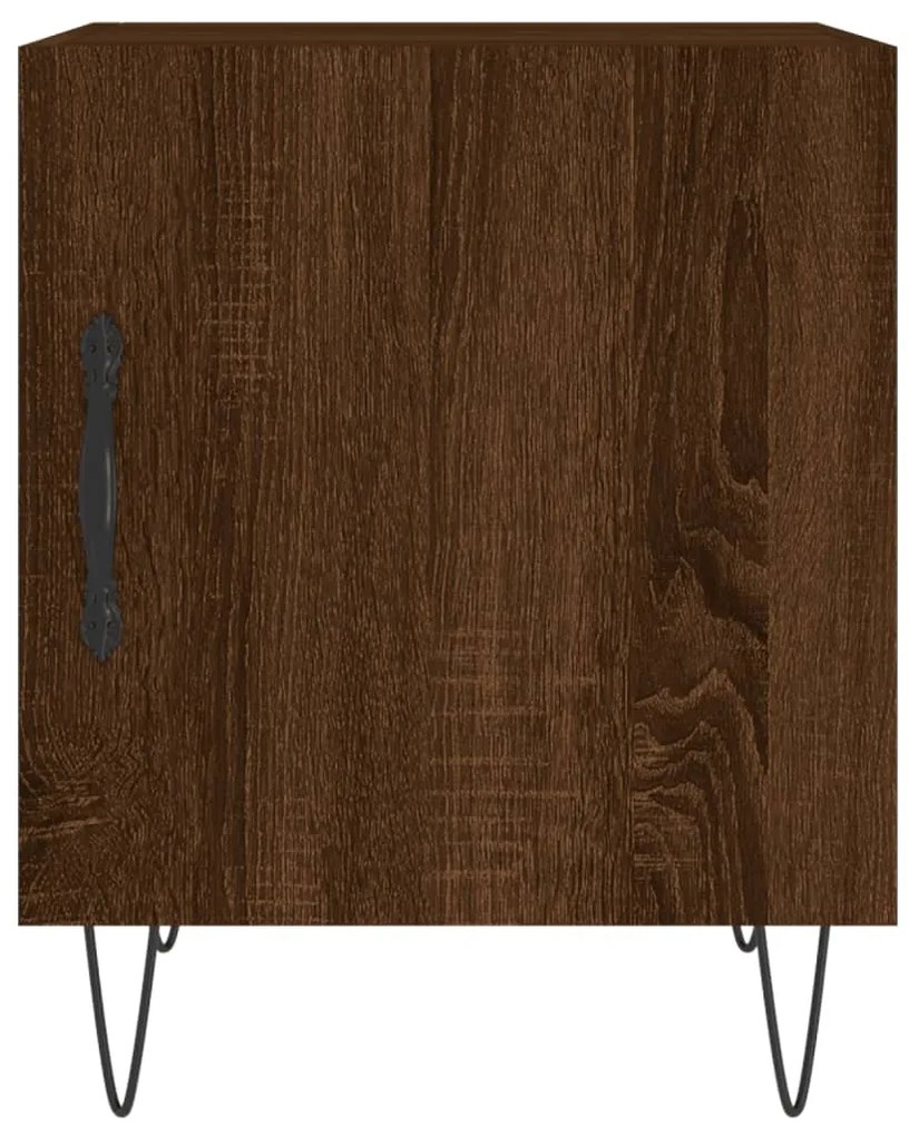 Mesa cabeceira 2pcs 40x40x50cm deriv. madeira carvalho castanho