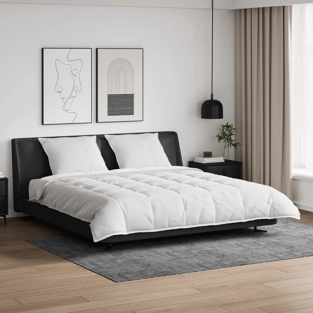 vidaXL Conjunto de Edredom com travesseiro 3 pcs Branco Pena de ganso