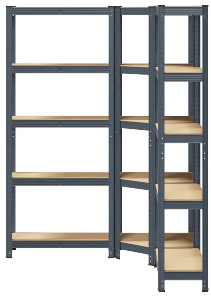 Estante 5 prateleiras 3 pcs derivados de madeira/aço antracite