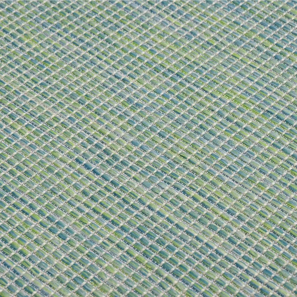 Tapete de tecido plano para exterior 80x250 cm turquesa