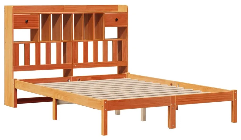 Cama com estante sem colchão 140x190 cm pinho maciço