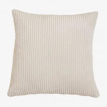 Almofada Quadrada 50x50 Cm Estofada Bruna Bombazina Bege Linho - Sklum