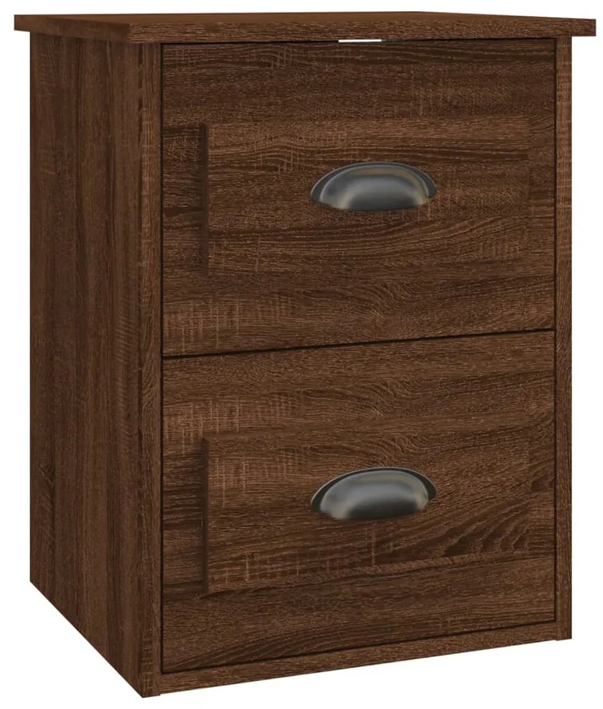 Mesas de cabeceira parede 2 pcs 41,5x36x53 cm carvalho castanho