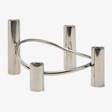 Candelabro De 4 Braços Em Aço Tyva Cinza Cromado - Sklum