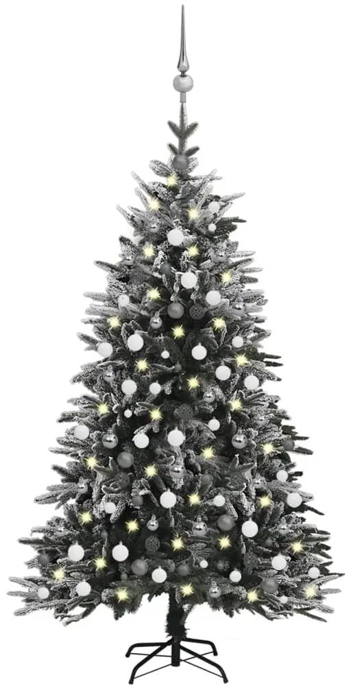 3077930 vidaXL Árvore de Natal artificial c/ luzes LED/bolas/neve PVC/PE 210cm