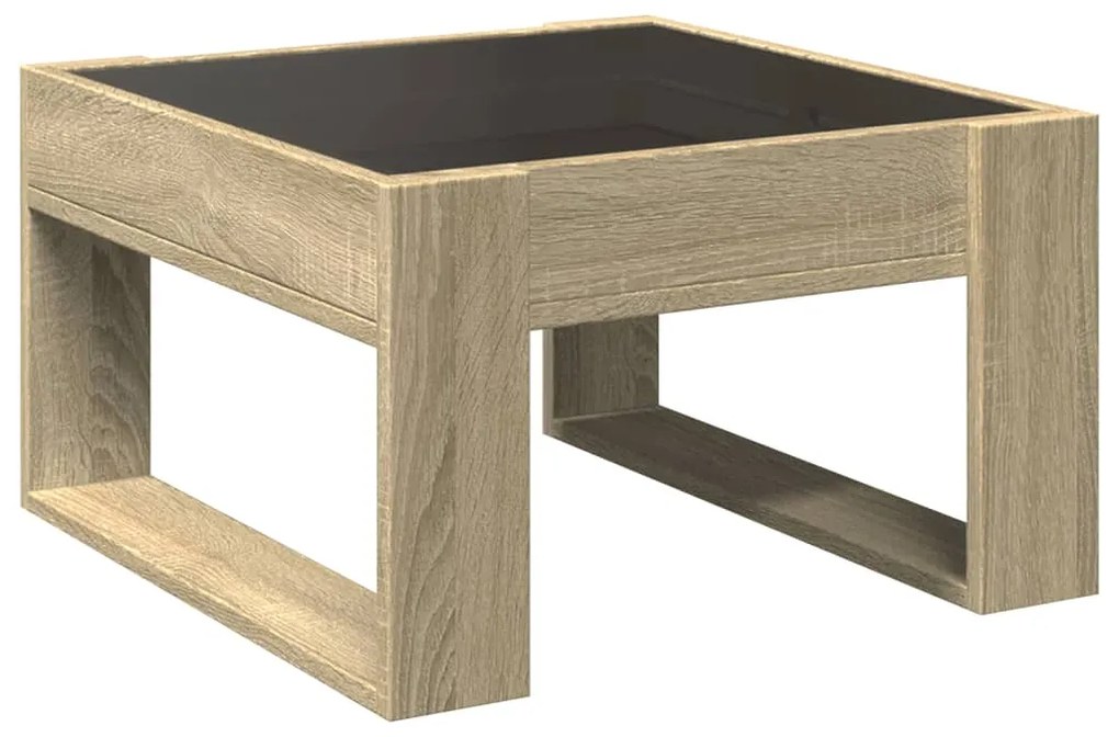 Mesa de centro luzes LED Infinity 50x53x30 cm carvalho sonoma