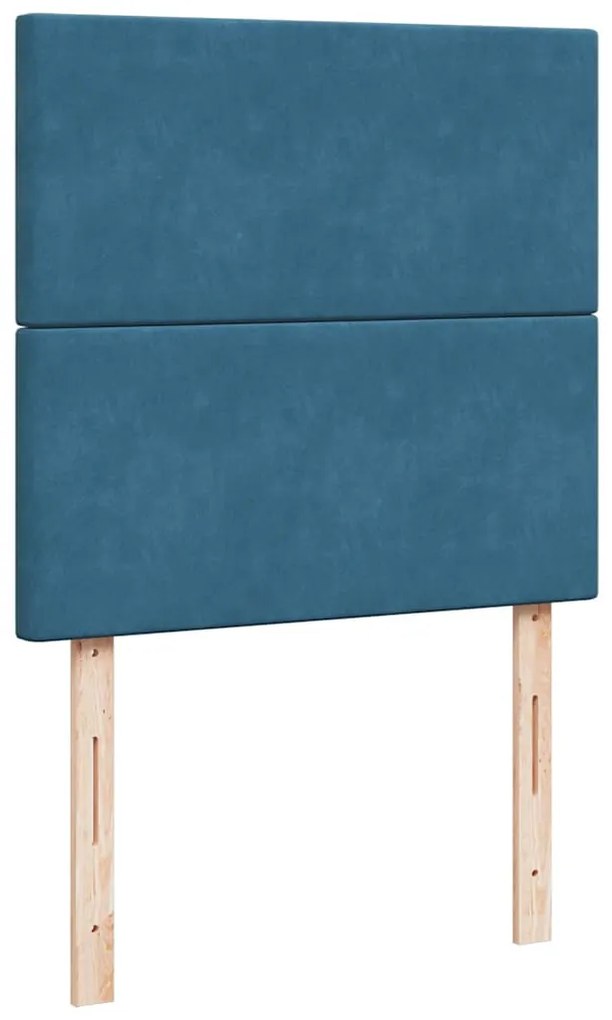 Cama boxspring com colchão 80x200 cm veludo azul
