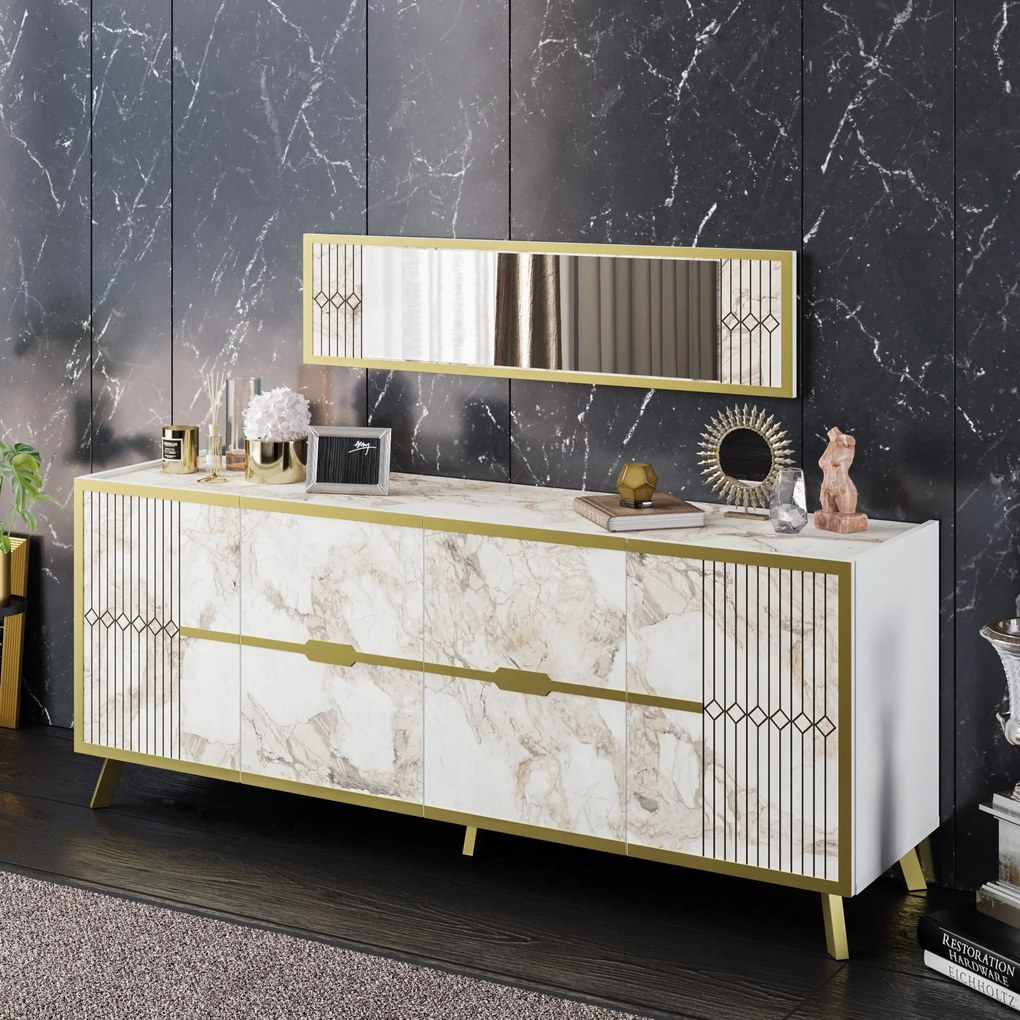 Console Frida – Branco – 180 cm x 72 cm x 46 cm
