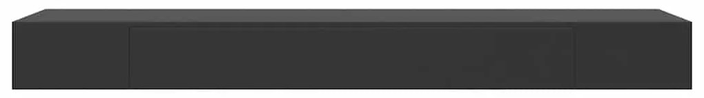 Prateleira de parede suspensa com gaveta 80x25x8 cm preto
