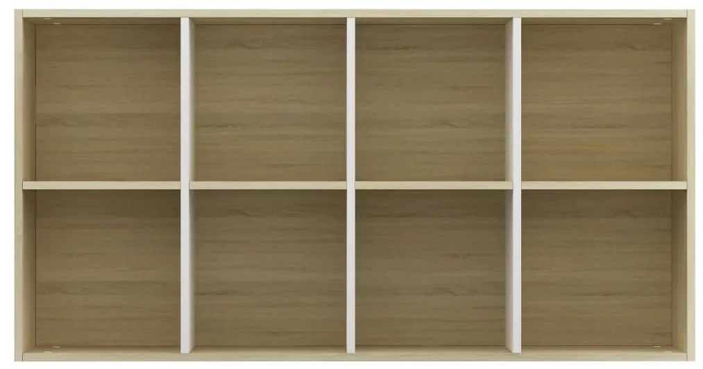 Estante/aparador 66x30x130cm contrapl. branco e carvalho sonoma