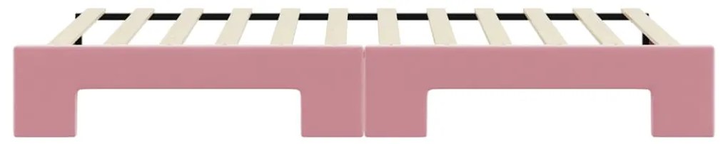 Sofá-cama com gavetão 80x200 cm veludo rosa