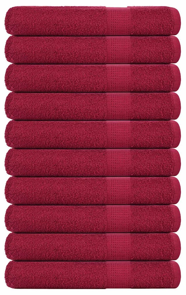 vidaXL Toalhas FROGN 10 pcs 100x200 cm 360 g/m² bordéus
