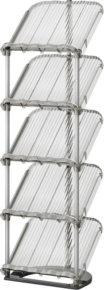 Sapateira de 5 prateleiras, design inclinado 24,5 x 28,4 x 102,5 cm cinzenta