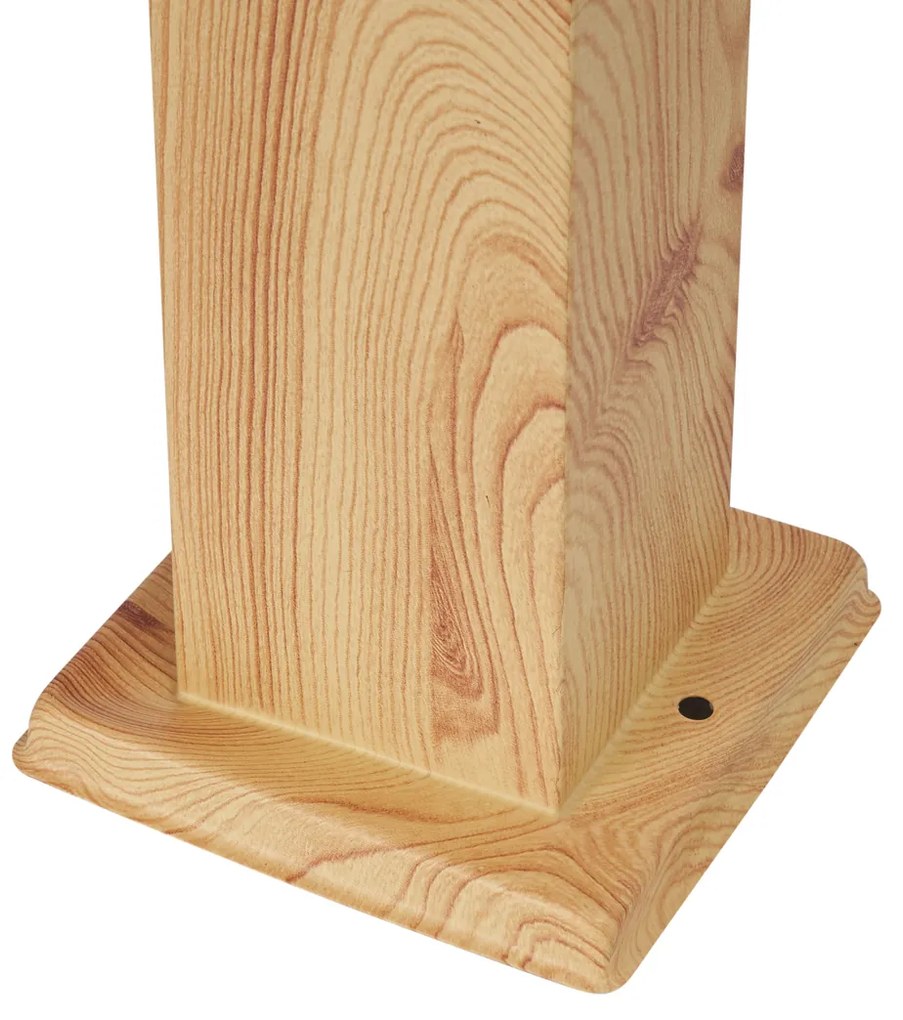 Candeeiro de pé moderno para exterior aço com impressão de madeira 45cm IP44 - Malois Moderno