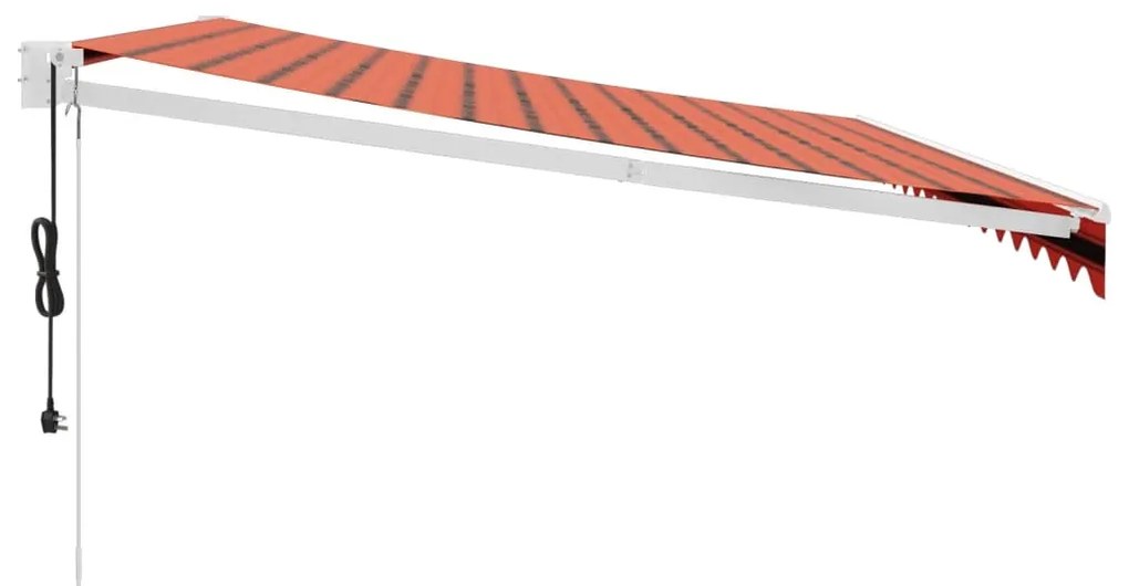 Toldo retrátil automático 4x3 m laranja e castanho