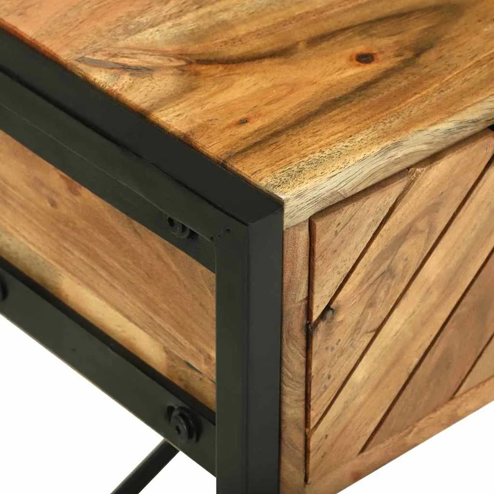 Mesa de Canto com Espelho 100x40x120 cm Madeira Sólida Acácia