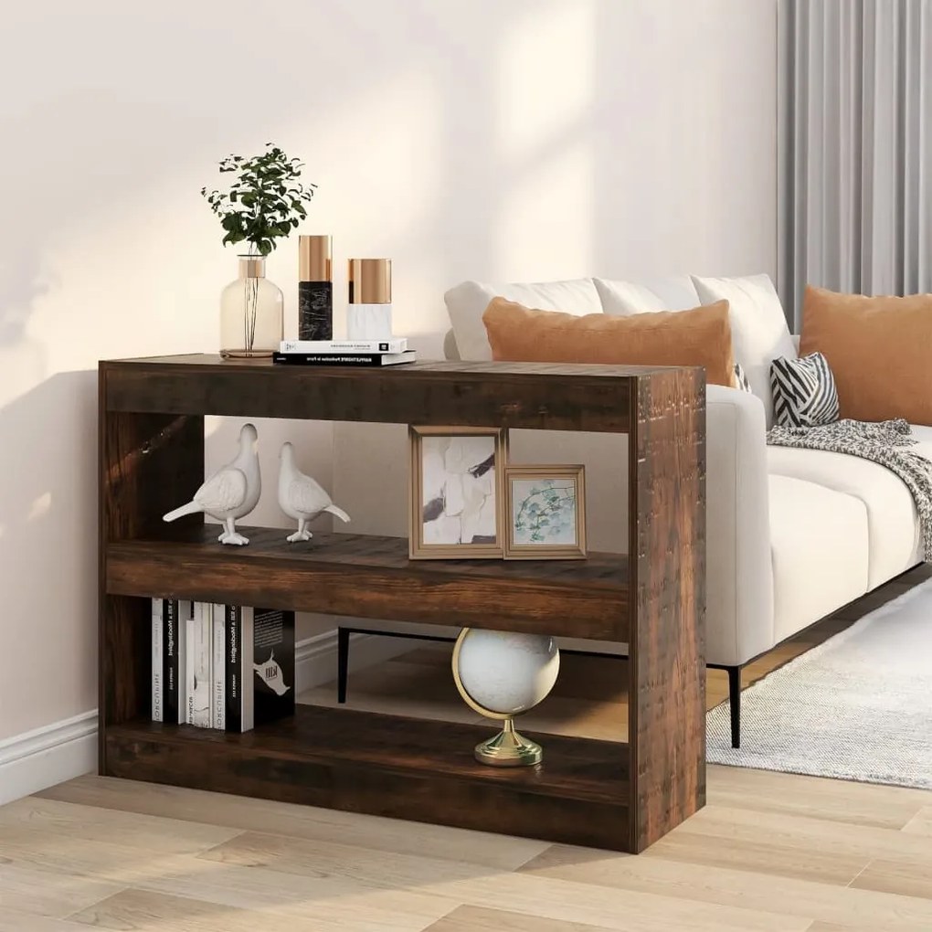 vidaXL Estante/divisória 100x30x72 cm cor carvalho fumado