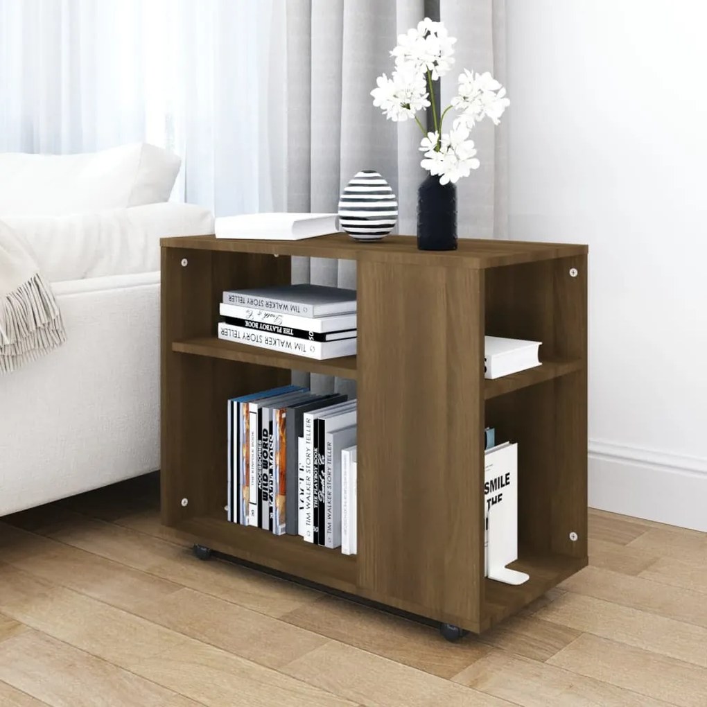 815107 vidaXL Mesa de apoio 70x35x55cm derivados de madeira carvalho castanho
