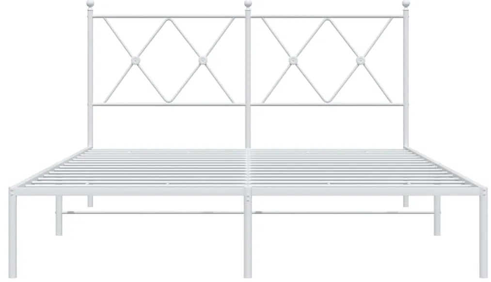 Estrutura de cama com cabeceira 140x200 cm metal branco