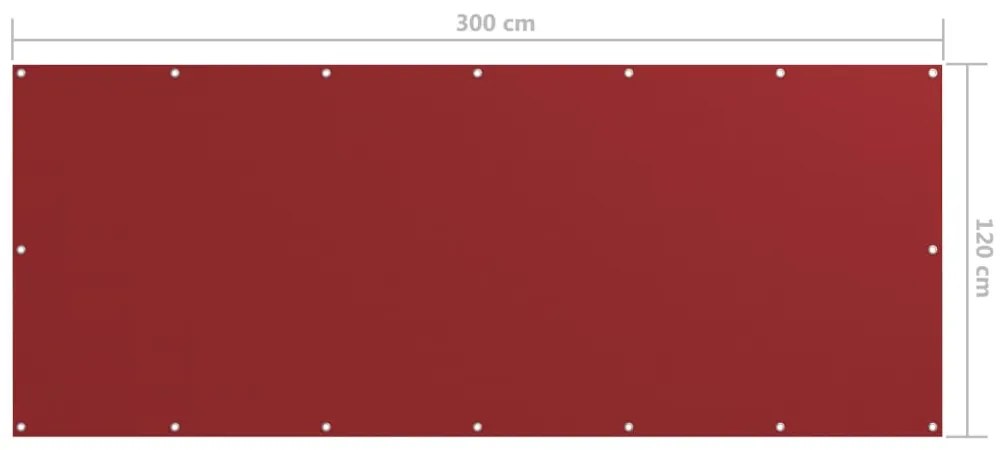 Tela de varanda 120x300 cm tecido Oxford vermelho
