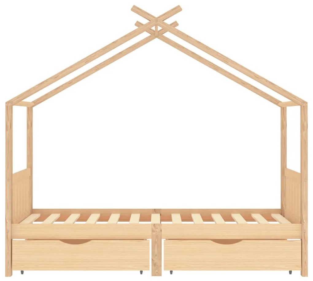 Estrutura de cama para criança c/ gavetas 90x200cm pinho maciço
