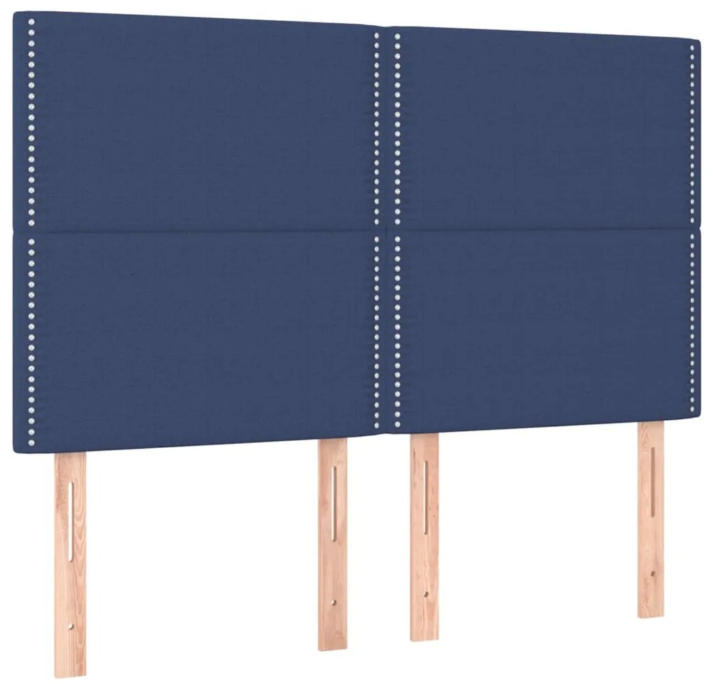 Cama com molas/colchão 140x190 cm tecido azul