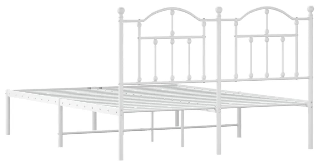 Estrutura de cama com cabeceira 140x190 cm metal branco