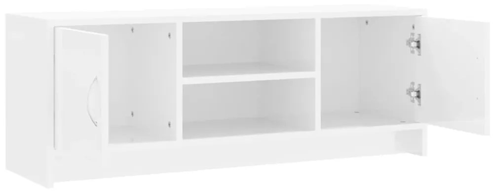 Móvel p/ TV 102x30x37,5 cm derivados madeira branco brilhante