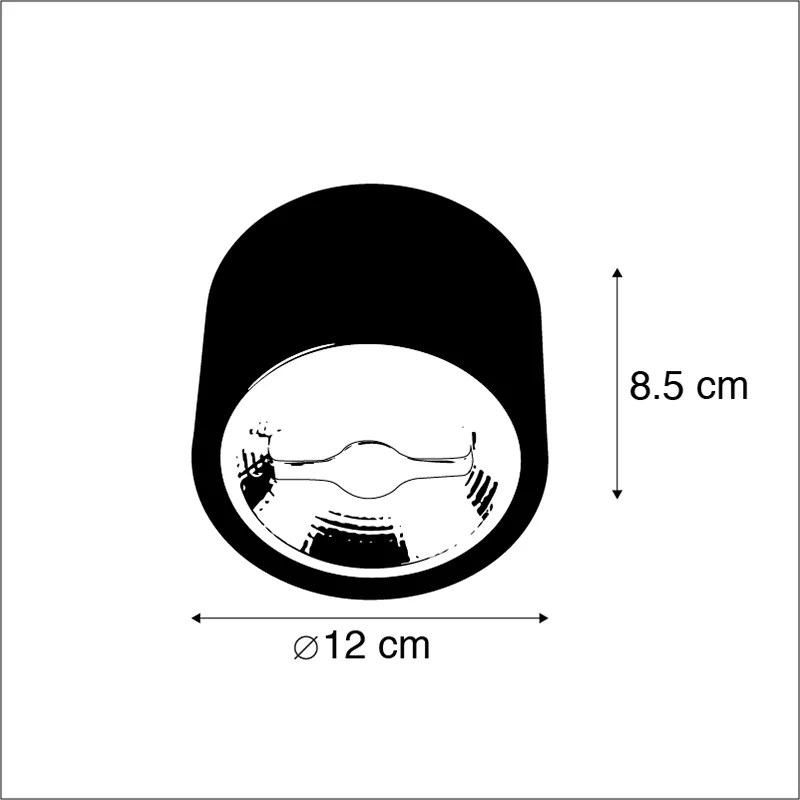 Foco de teto moderno preto AR111 com LED - Expert Moderno