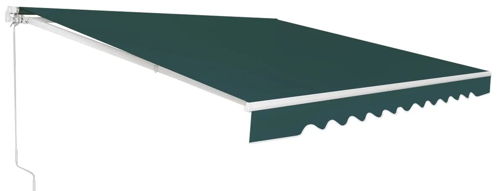 Toldo retrátil 3 x 2,5 m em alumínio com manivela e poliéster impermeável para exterior Verde