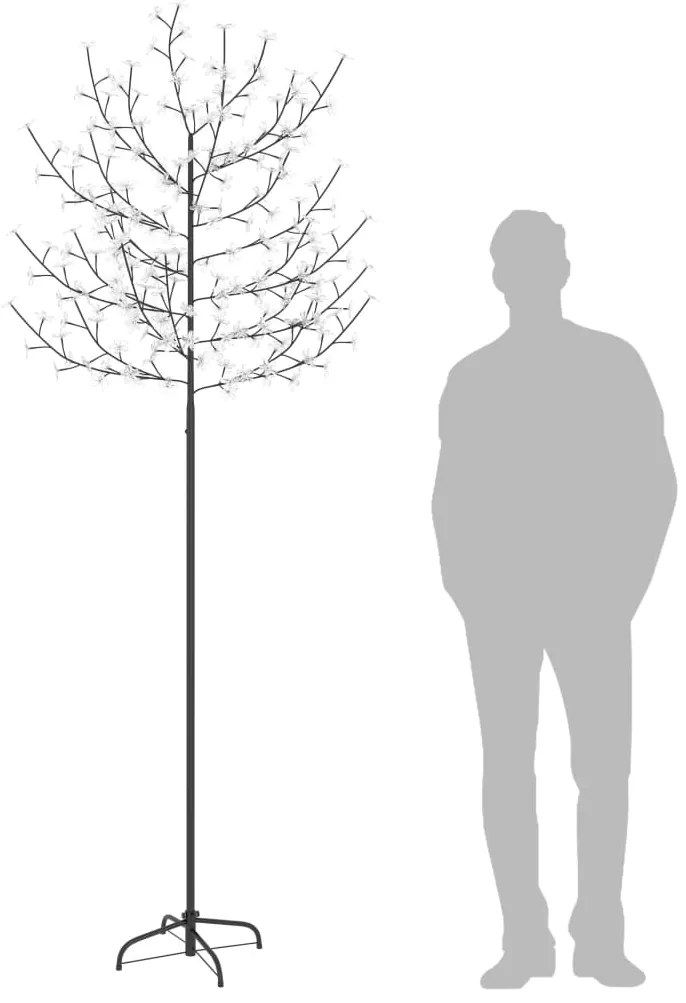 Árvore de Natal 220 LED flor cerejeira luz branco frio 220 cm