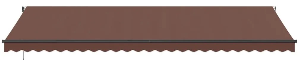 Toldo retrátil automático com luzes LED 600x350 cm castanho