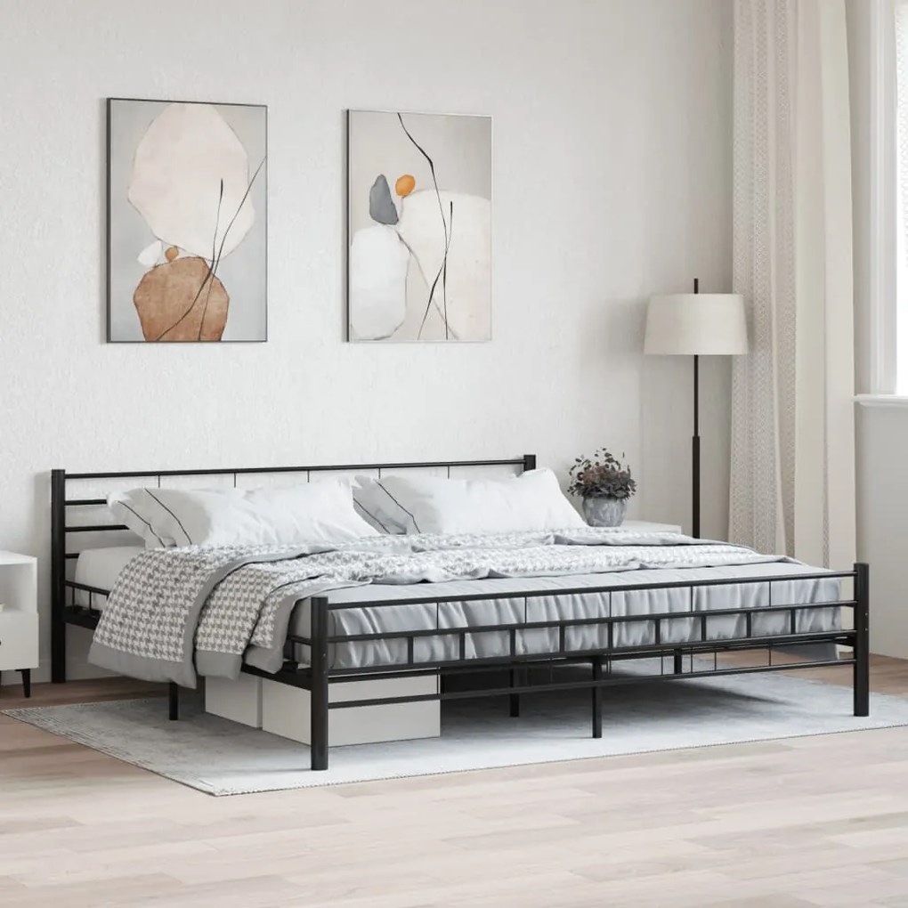 285281 vidaXL Estrutura de cama 200x200 cm aço preto