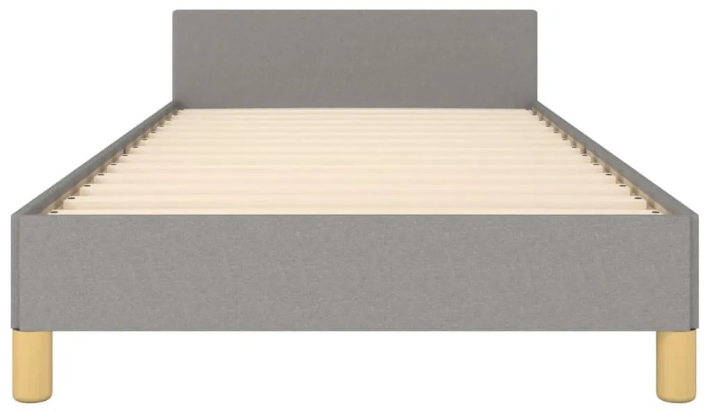 Estrutura de cama sem colchão 90x200 cm tecido cinzento-claro