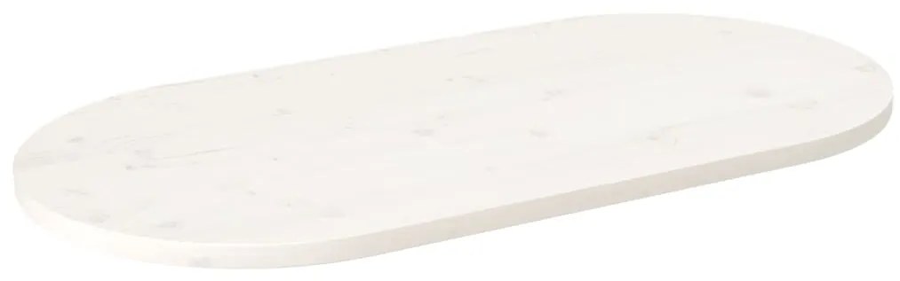 Tampo de mesa oval 100x50x2,5 cm madeira de pinho maciça branco