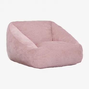 Puff Poltrona Estofada Thiago ↔︎ 90 Cm & Chenille Rosa Quartzo - Sklum