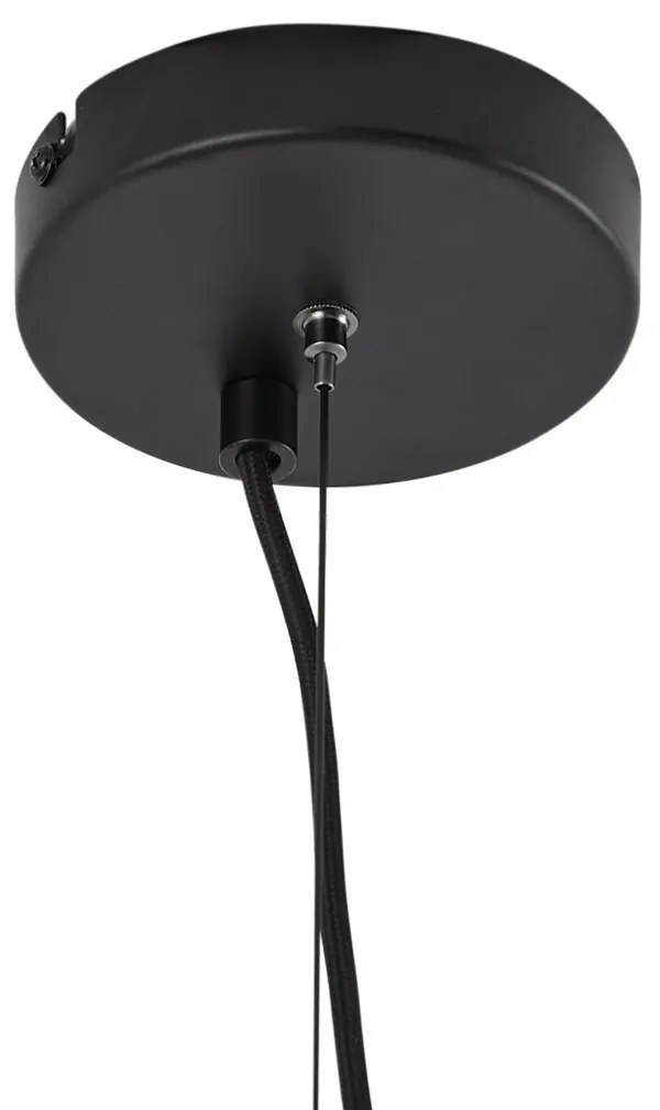 Lustre moderno preto com vidro fumado 9-luzes - Laura