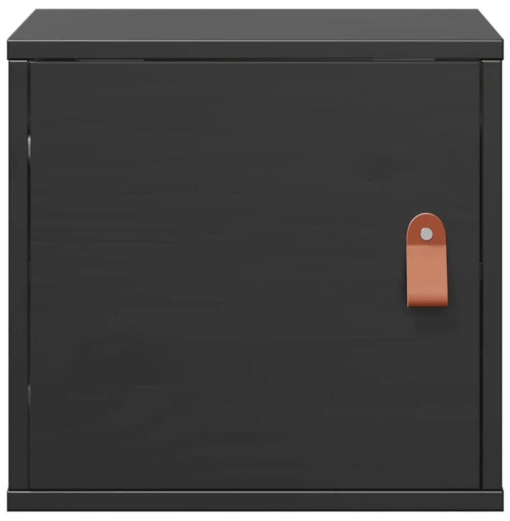 Armários de parede 2 pcs 31,5x30x30cm pinho maciço branco preto