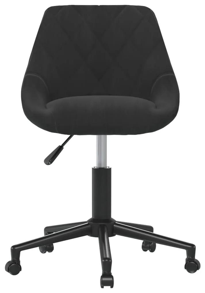 Cadeira de escritório giratória veludo preto