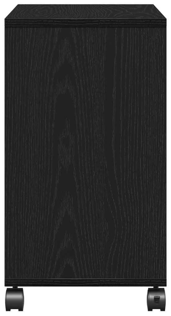 Mesa de Apoio com Rodas em Carvalho Preto 50x30x55 cm em Madeira Ingen